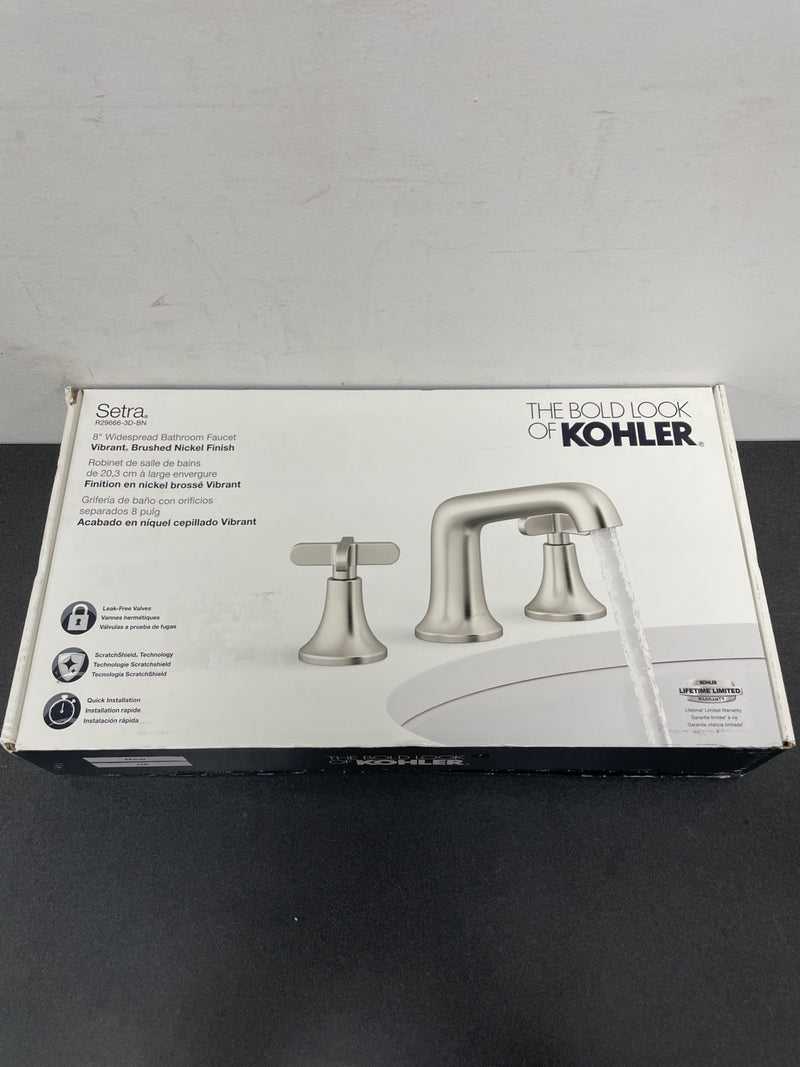 Kohler K-R29666-3D-BN Setra 8 in. Widespread 2-Handle Bathroom Faucet in Vibrant Brushed Nickel