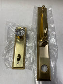 Emtek 4415OTUS7 Jefferson Full Plate Single Cylinder Keyed Entry Handleset with Old Town Clear Interior Knob - French Antique