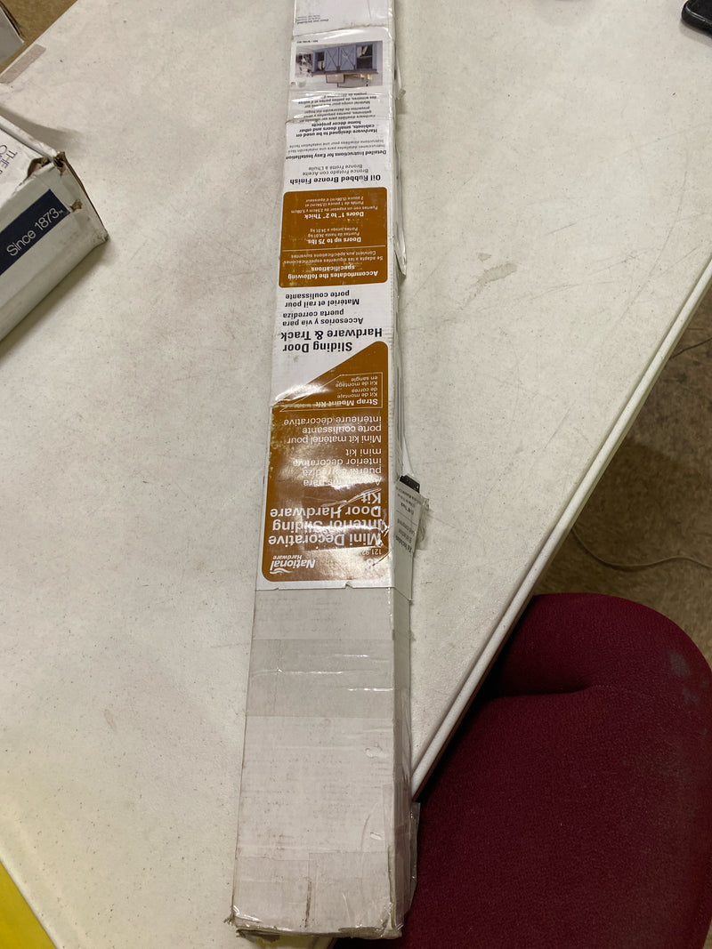 National Hardware N186-902 942 Mini Rustic Sliding Barn Door Hardware in Oil Rubbed Bronze, 48"