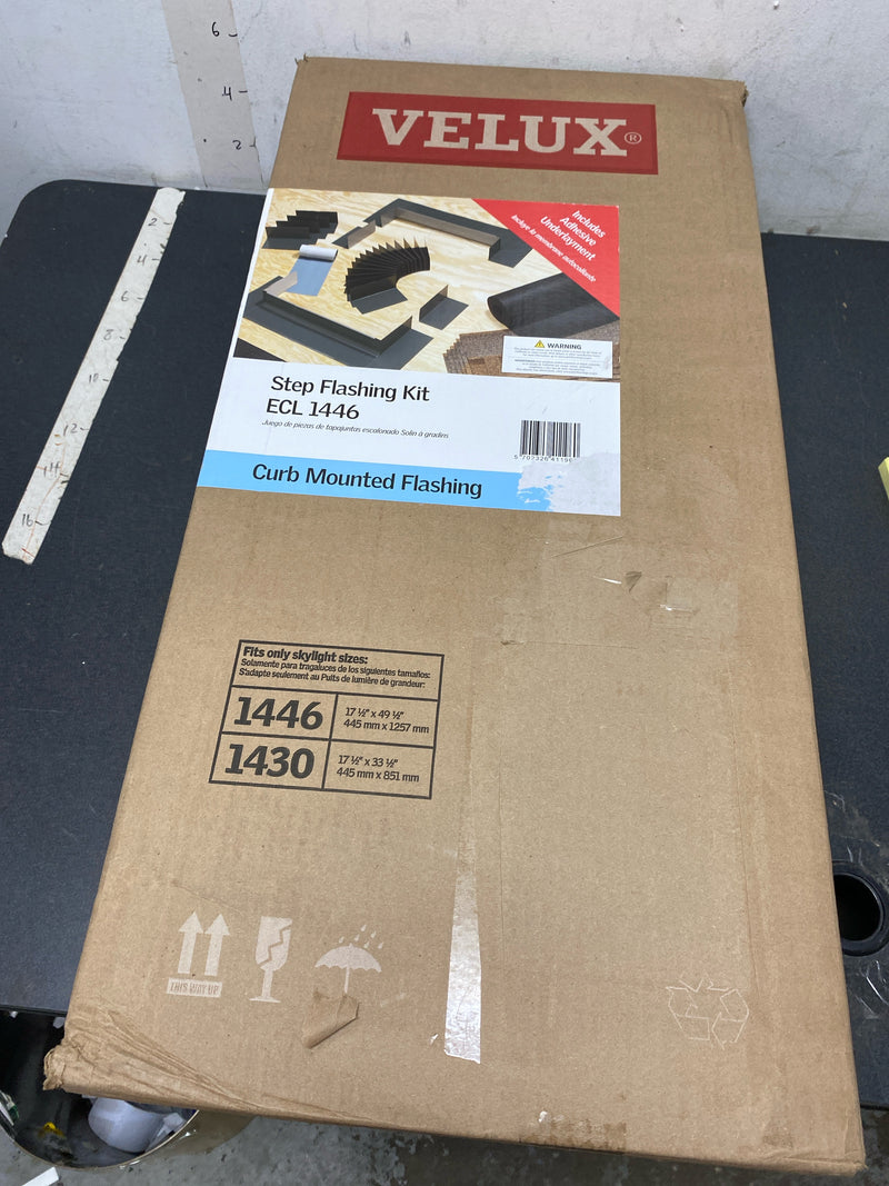 VELUX ECL 1446 0000C Skylight Flashing, 1430/1446 Low-Profile Shingle Roof Flashing w/Adhesive Underlayment for Curb Mount Skylights