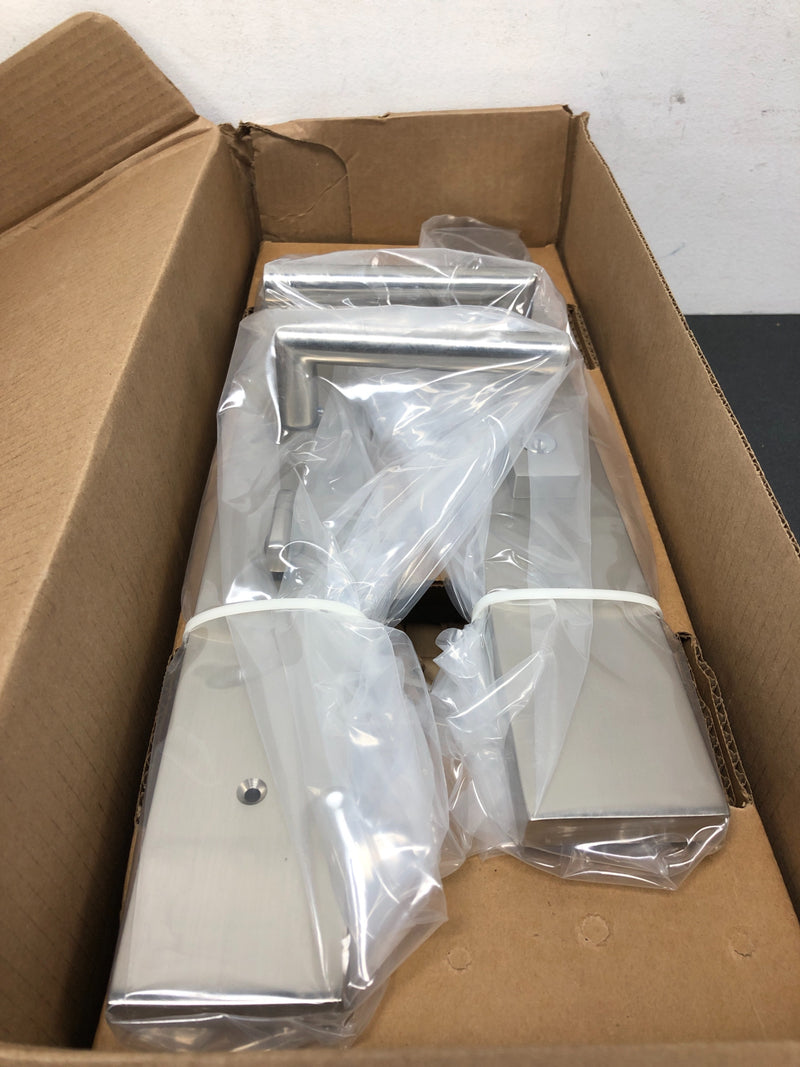 Emtek 1L1R11US15 Brass Modern Door Configuration 1 or 6 Keyed Entry Multi Point Trim with American Cylinder Below Handle - Satin Nickel