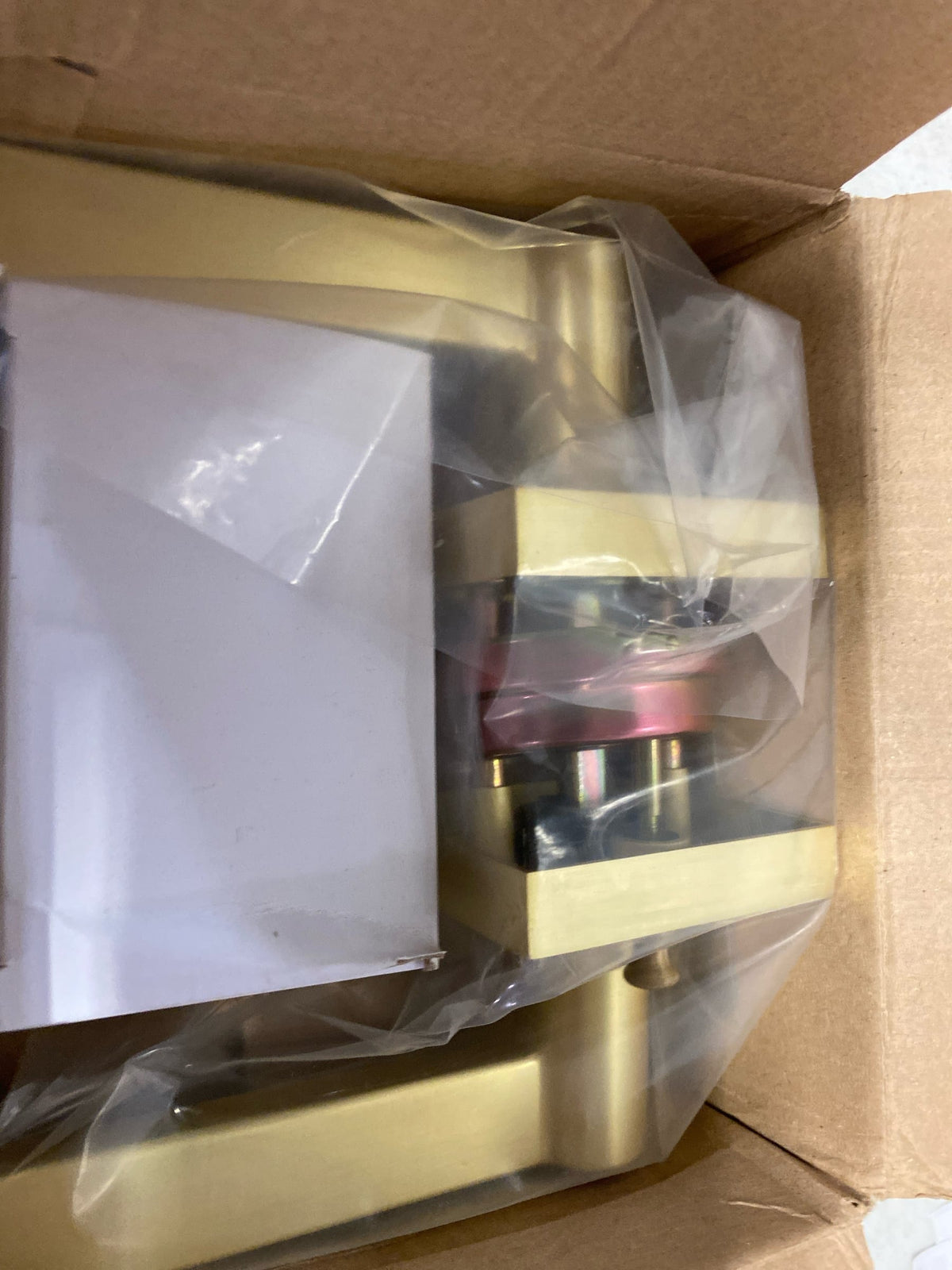 Miseno MLK3022SB Lorton Flat Bar Privacy Door Lever Set - Satin Brass