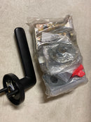 Viaggio CLOBRZ_Combo_234_LH Circolo Left Handed Solid Brass Single Cylinder Keyed Entry Door Lever Set and Deadbolt Combo Pack - 2-3/4" Backset - Satin Black