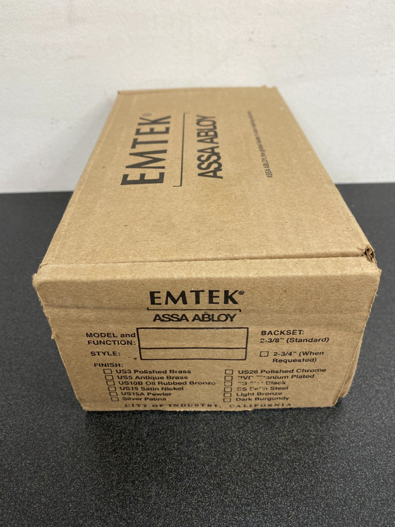 Emtek 805LWUS14 Lowell Reversible Non-Turning Two-Sided Dummy Door Knob Set from the Crystal Collection - Lifetime Polished Nickel
