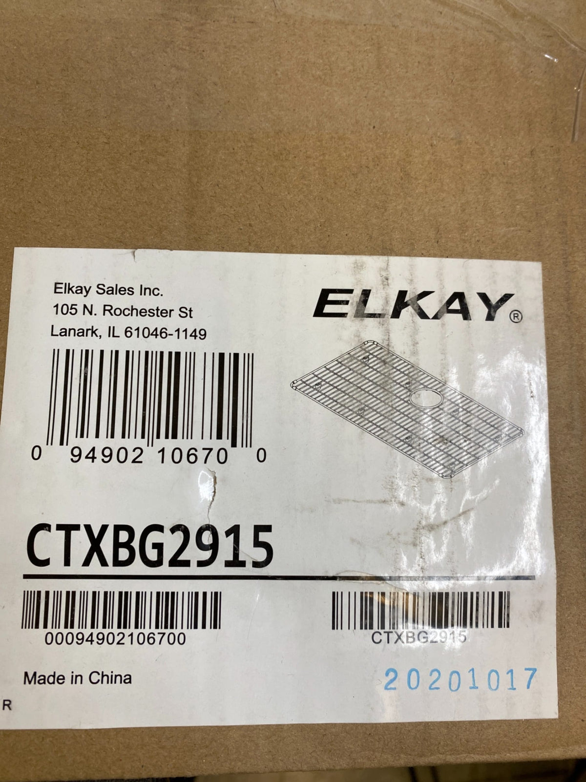 Elkay Crosstown 29 in. x 15.25 in. Bottom Grid for Kitchen Sink in Stainless Steel