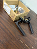 Emtek 5801HECRHUS19 Passage Oval Stretto Right Handed Passage Door Hercules Lever Set in Flat Black