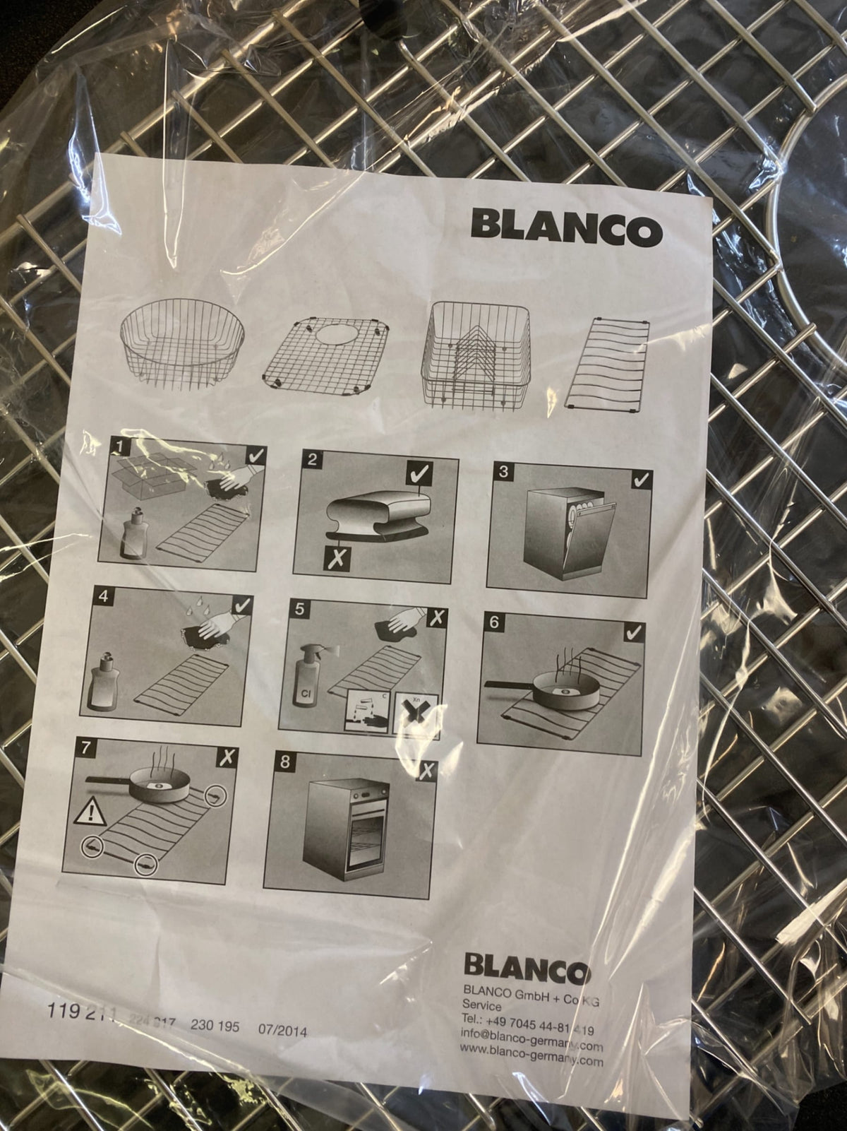 Blanco DIAMOND Stainless Steel Kitchen Sink Grid