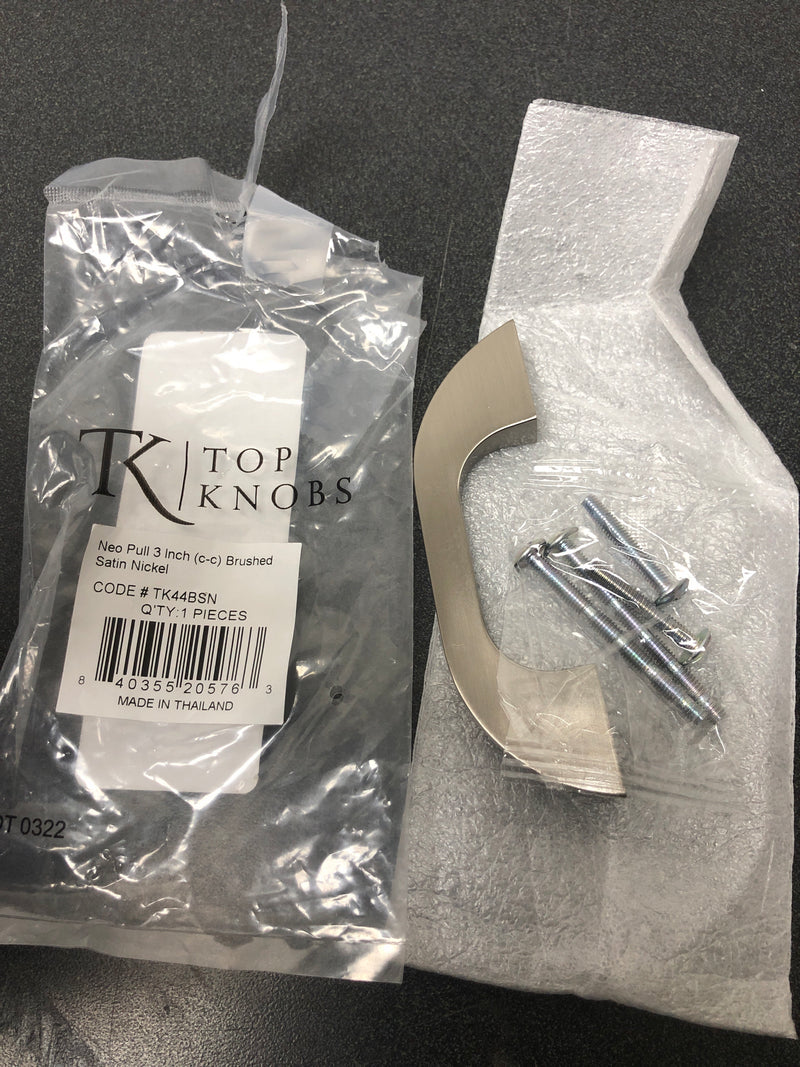 Top Knobs TK44BSN Neo 3 Inch Center to Center Handle Cabinet Pull from the Sanctuary Collection - Brushed Satin Nickel