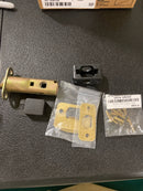 Emtek 510FAUS4 LH T-Bar Stem Faceted Passage Door Lever Set from the SELECT Brass Collection - Satin Brass Square Rosette