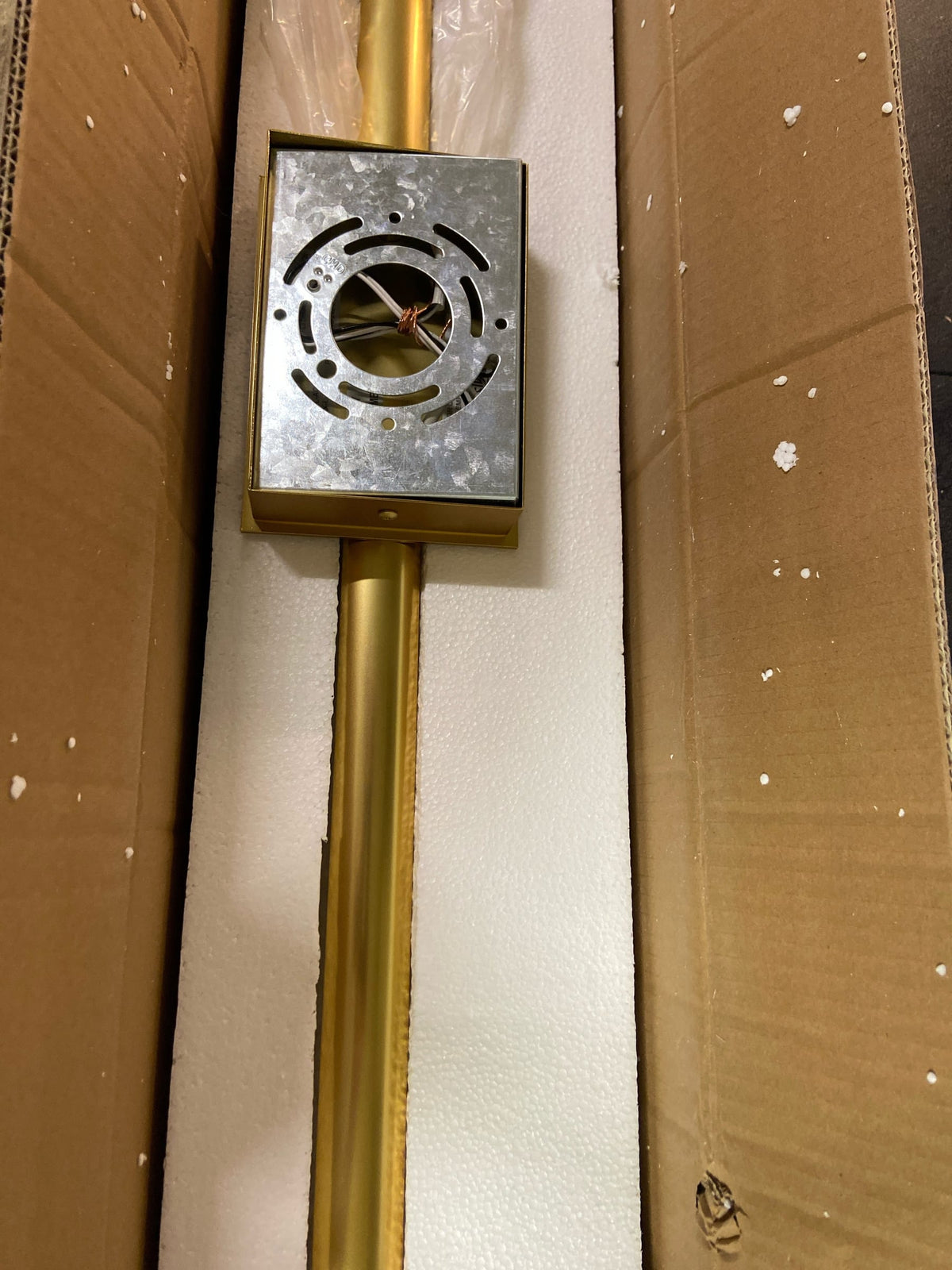 Kovacs P5046-248-L Tube 40" Wide 40w Integrated LED Bath Bar with Etched Opal Glass - Honey Gold