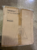 Vaxcel Lighting P0323 Tremont 4 Light 15" Wide Crystal Pendant - Matte Black