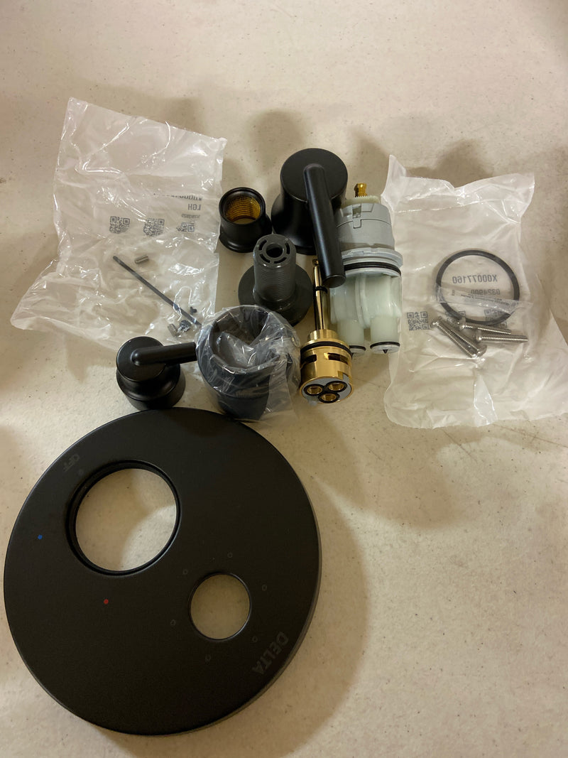 Delta T24959-BL Trinsic 14 Series Pressure Balanced Valve Trim with Integrated 6 Function Diverter for Three Shower Applications - Less Rough-In - Matte Black