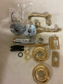 Baldwin 5445V003PRIV 5445V Privacy Door Lever Set with 5048 Rose from the Estate Collection - Polished Brass