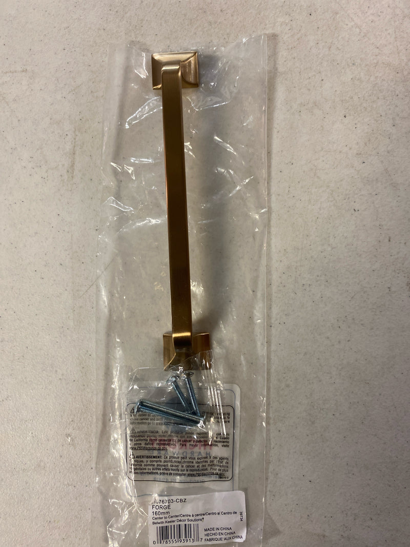 Hickory Hardware H076703-CBZ Forge 6-5/16 Inch (160 mm) Center to Center Bold Modern Farmhouse Cabinet Handle / Drawer Pull - Champagne Bronze