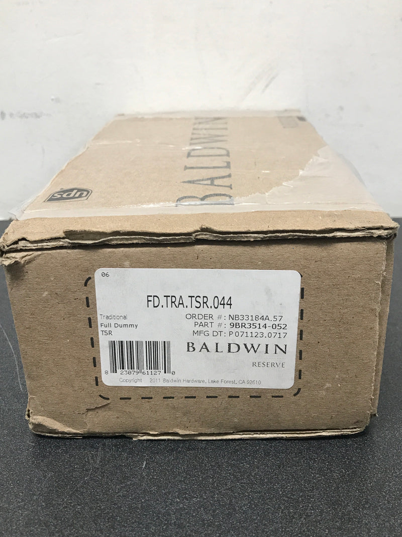 Baldwin FDTRATSR044 Traditional Non-Turning Two-Sided Dummy Door Knob Set with Square Rose - Lifetime Satin Brass