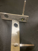 Emtek S812SS RH 5-1/2 Inch Center to Center Rectangular Sideplate Double Cylinder Entry Set - Stainless Steel Hermes Lever