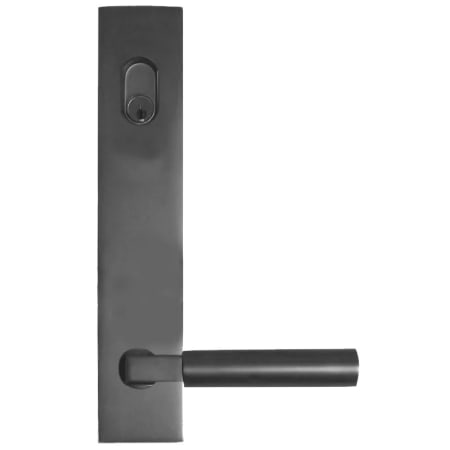 Emtek 17B1US19 Brass Modern Door Configuration 7 Keyed Entry Multi Point Trim Lever Set with American Cylinder Above Handle - Flat Black