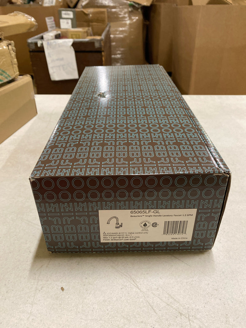 Brizo 65065LF-GL Beauclere 1.2 GPM Single Hole Bathroom Faucet - Less Drain Assembly - Luxe Gold