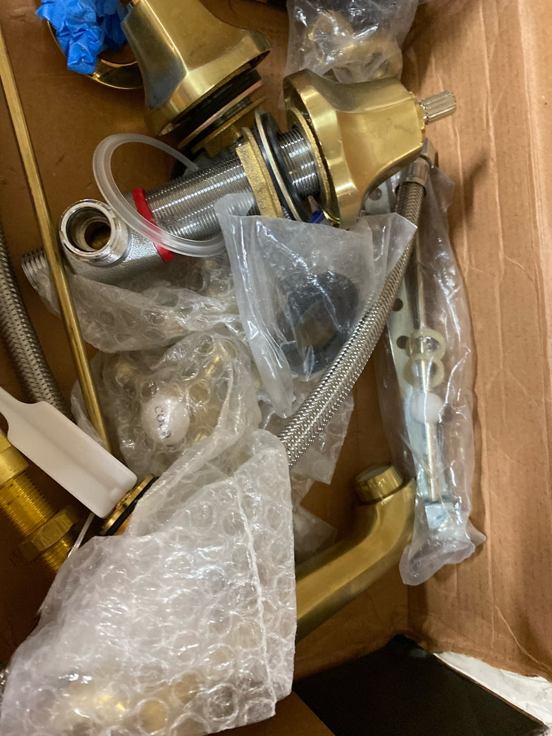 Kingston Brass KC7067BX English Country 8 in. Widespread Bathroom Faucet, Brushed Brass