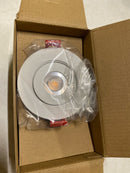 WAC Lighting Lotos 2in LED Round Adjustable Recessed Light 3000K Warm White 6W 530 Lumens IC-Rated Airtight 120V-277V Universal in White (Pack of 6)