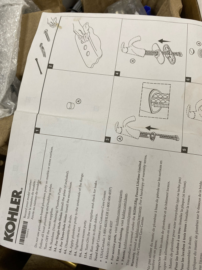 Kohler 27415-4N-BMB Tone Bathroom Sink Faucet, 0.5 gpm, Matte Black/Moderne Bronze