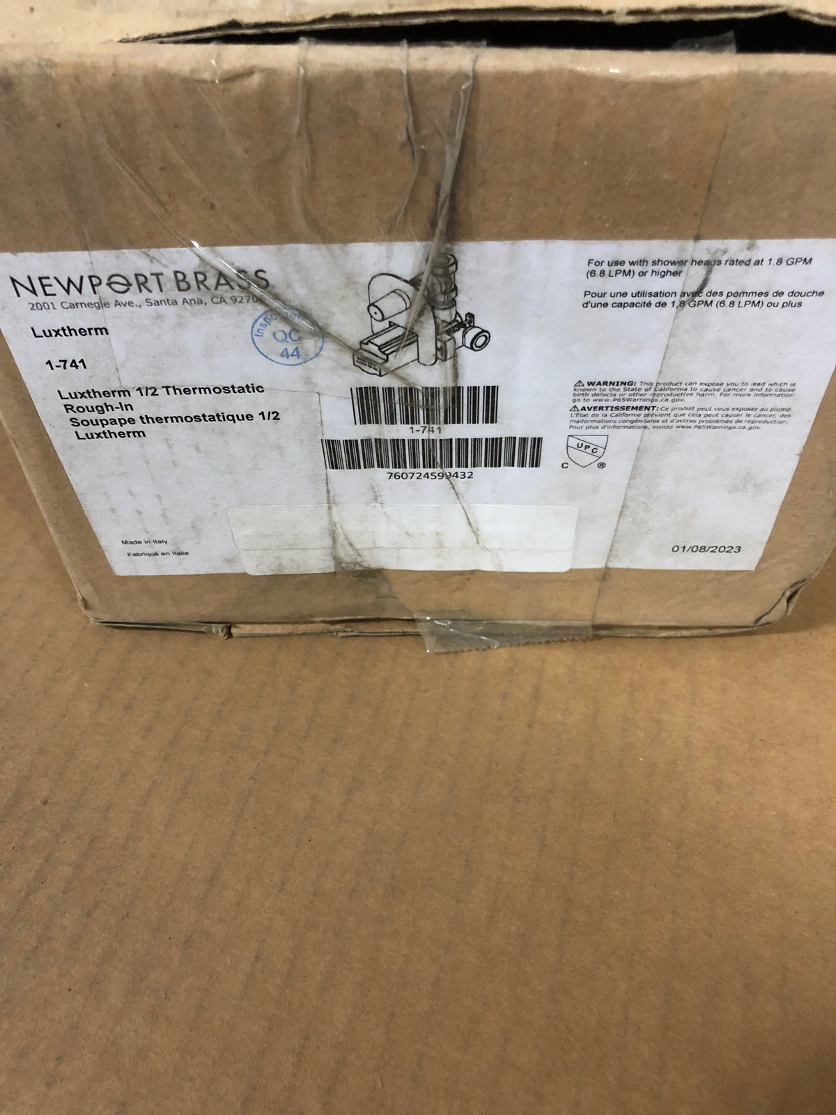 Newport Brass 1-741 Luxtherm 1/2" Thermostatic Rough-In Valve - N/A