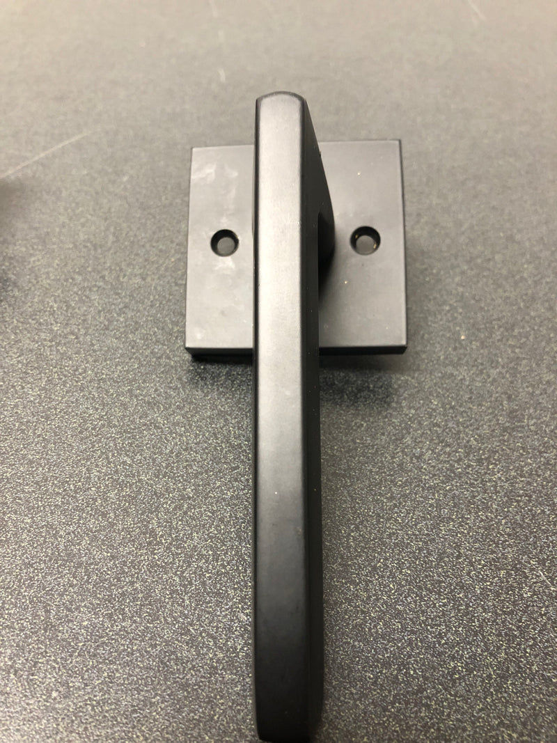 Emtek 5110HLOUS19LH Helios Left Handed Passage Door Lever Set with Square Rose - Flat Black