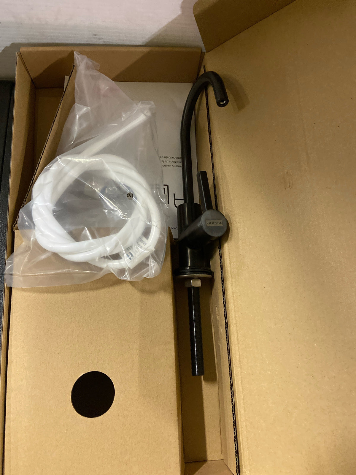 Franke UNJ-FW-IBK Universal 1.75 GPM Single Hole J SPOUT Cold Only Water Dispenser - Less Chiller - Industrial Black