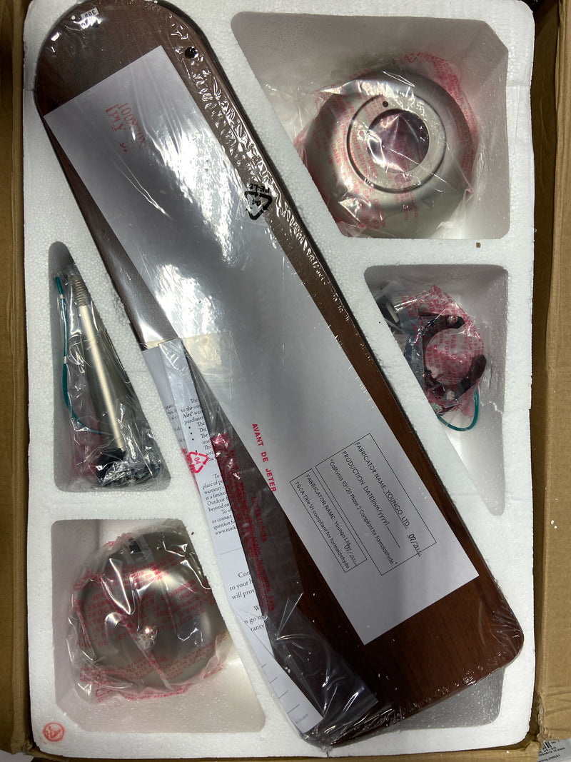 MinkaAire F568-BS/DW Supra 52" Uni-Pack 5 Blade Indoor Ceiling Fan - Brushed Steel