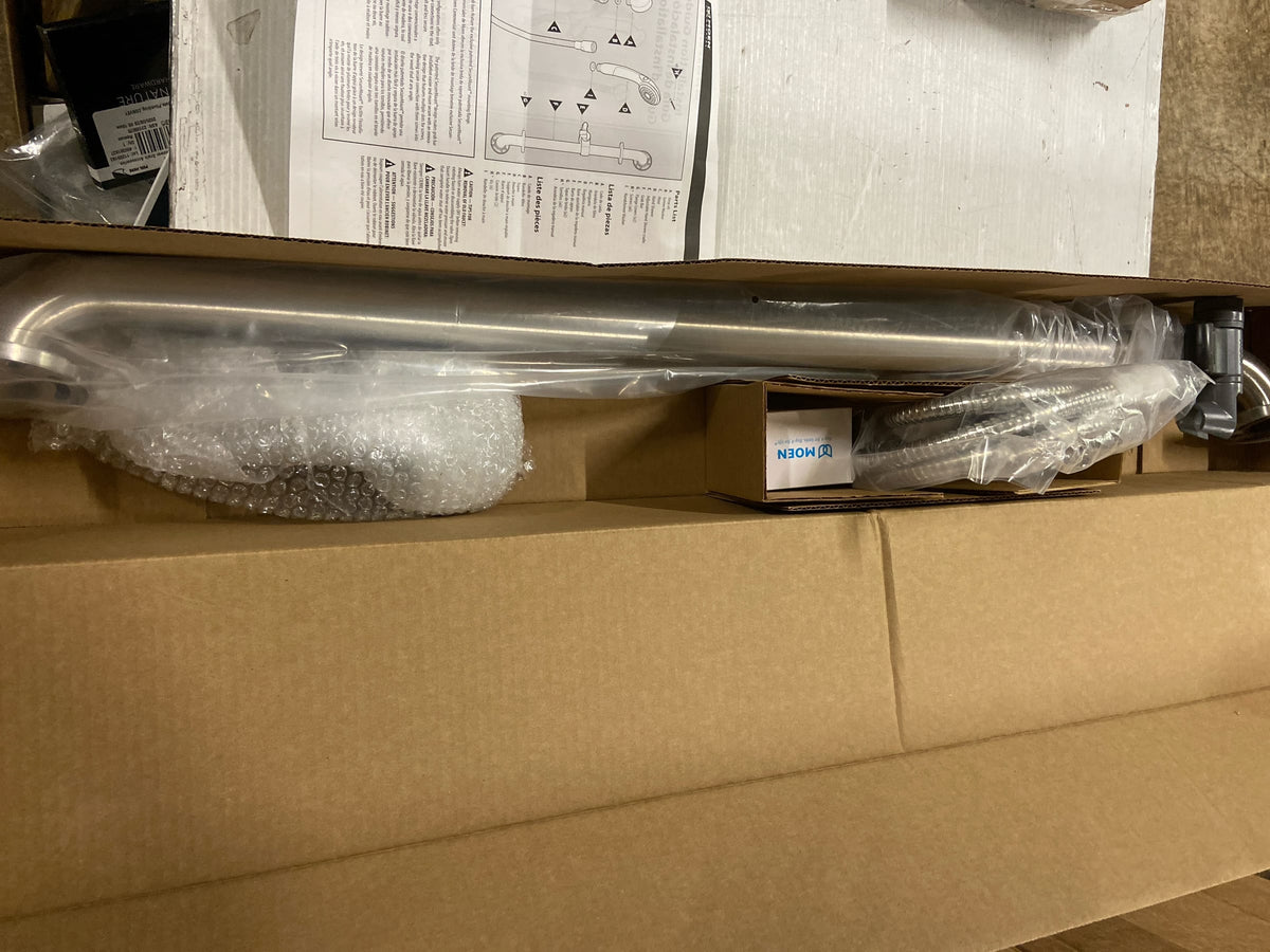 Moen 52236GBM15 Single Function Hand Shower Package with Slide Bar, Hose and Wall Supply from the M-DURA Collection - Chrome/Stainless