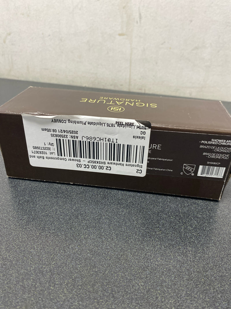 Signature Hardware 449727 8" Standard Wall Mounted Shower Arm and Flange - Chrome