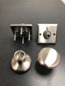 Baldwin PVROUTSR150 Round Privacy Door Knob with Square Rose - Satin Nickel