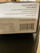 Signature Hardware 562059 Corrugated Toilet Supply Kit with 5/8" OD X 3/8" OD Angle Stop - Aged Brass