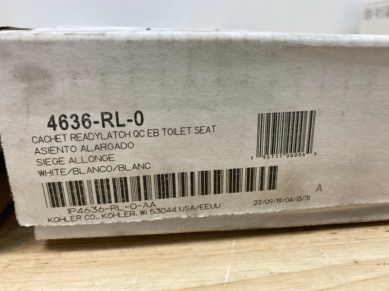 Kohler K-4636-RL-0 Cachet Elongated Closed-Front Toilet Seat with Soft Close and Quick Release - White