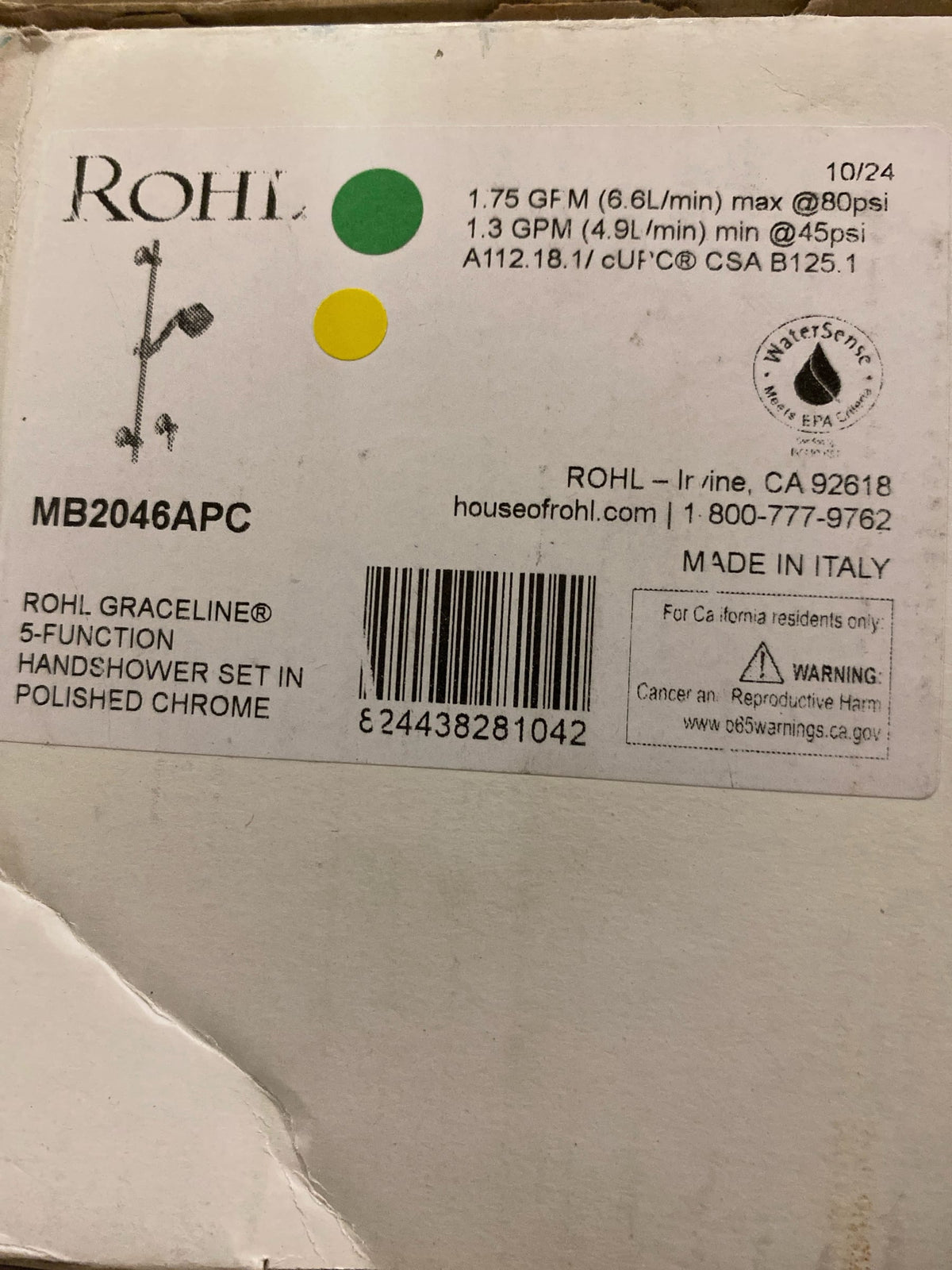 ROHL MB2046APC Single-Function Handshower Set