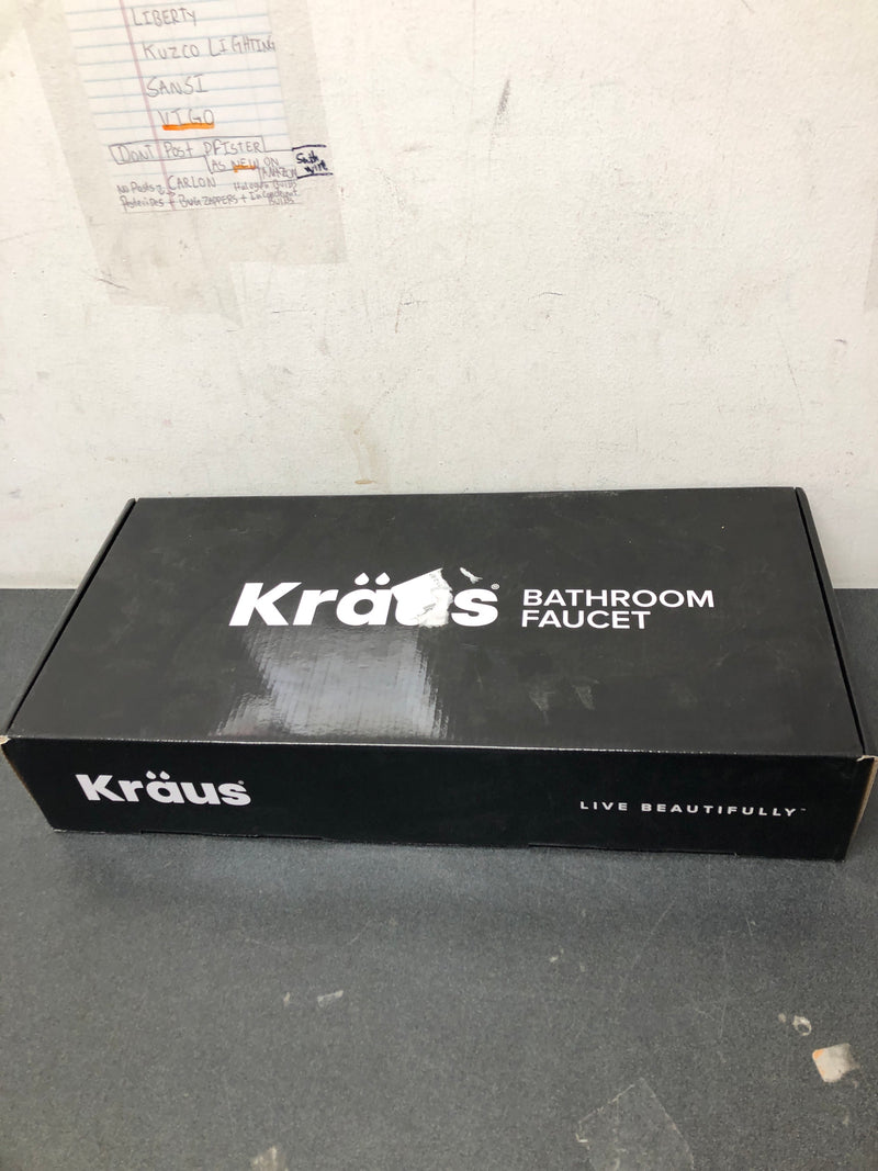 Kraus KBF-1401SFSMB Indy 1.2 GPM Single Hole Bathroom Faucet Less Drain Assembly - Spot Free Stainless Steel / Matte Black