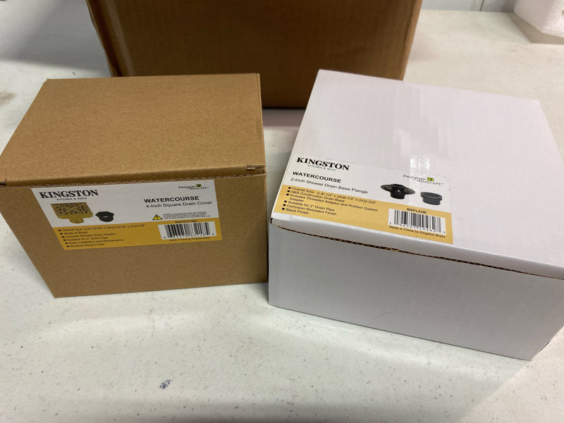 Kingston Brass BSFK9771BB Watercourse 4" Square Shower Drain, Brushed Brass