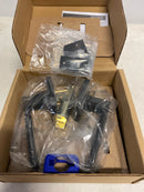 EMTEK Square Rosette Privacy Set with Matching Finish Dumont Lever - Choice of Left/Right Handing and 7 Finishes - 5210DTRHUS19 - Right Handed (RH) - Flat Black (US19)