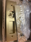 Emtek 2155US4 Narrow Modern Rectangular 7-1/4" Tall Privacy Pocket Door Lock - Satin Brass
