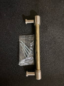 Signature Hardware 489673 Lazzara 5-1/16 Inch Center to Center Hammered Bar Cabinet Pull - Golden Champagne / Satin Nickel