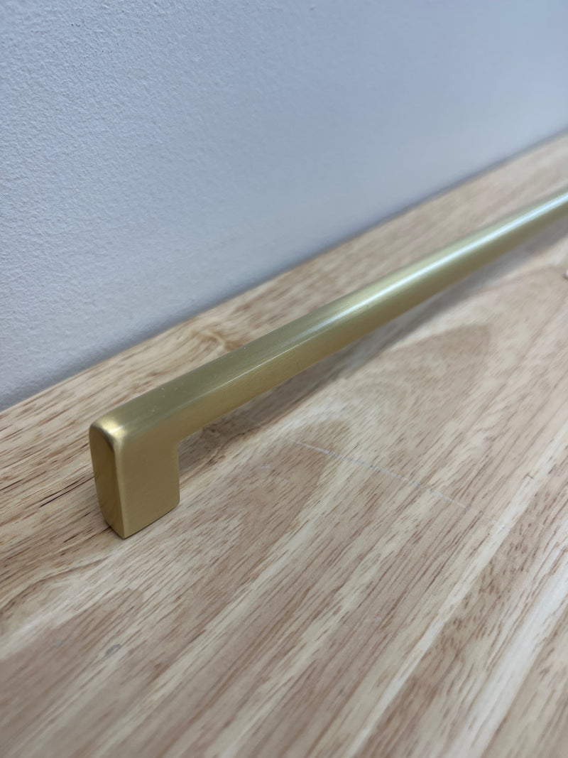 Emtek 86274US4 Trail 16 Inch Center to Center Handle Cabinet Pull - Satin Brass