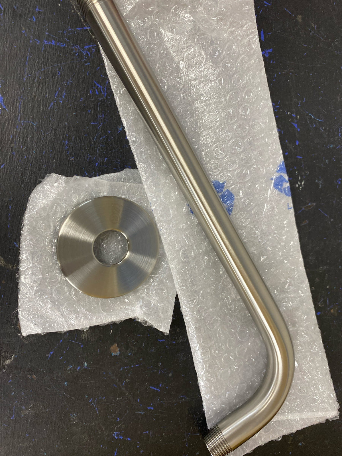 Signature Hardware SHRSA123ZBN 12" Rain Shower Arm and Flange - Brushed Nickel