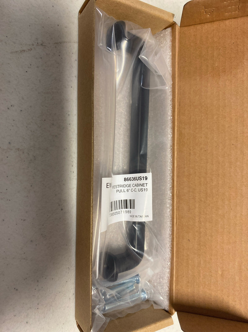 Emtek 86636US19 Westridge 6 Inch Center to Center Handle Cabinet Pull from the Timeless Classic Collection - Flat Black