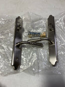Emtek 1481US15 Classic Brass Door Configuration 4 Keyed Entry Multi Point Trim Lever Set with American Cylinder Above Handle - Satin Nickel