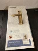 Moen Meena Bronzed Gold One-Handle Single Hole Modern Bathroom Sink Faucet with Optional Deckplate and Drain Assembly, 84794BZG