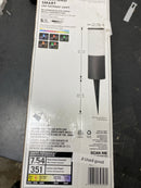 Hampton bay KIF1801LX-01 Hartford Low Voltage Millennium Black LED Smart Outdoor Bollard Light with Frosted Glass Shade Powered by Hubspace