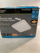 Commercial electric BF1115 130/160 CFM Ceiling/Wall Mount Roomside Installation Square Bathroom Exhaust Fan w CCT LED Night Light Humidity Sensor