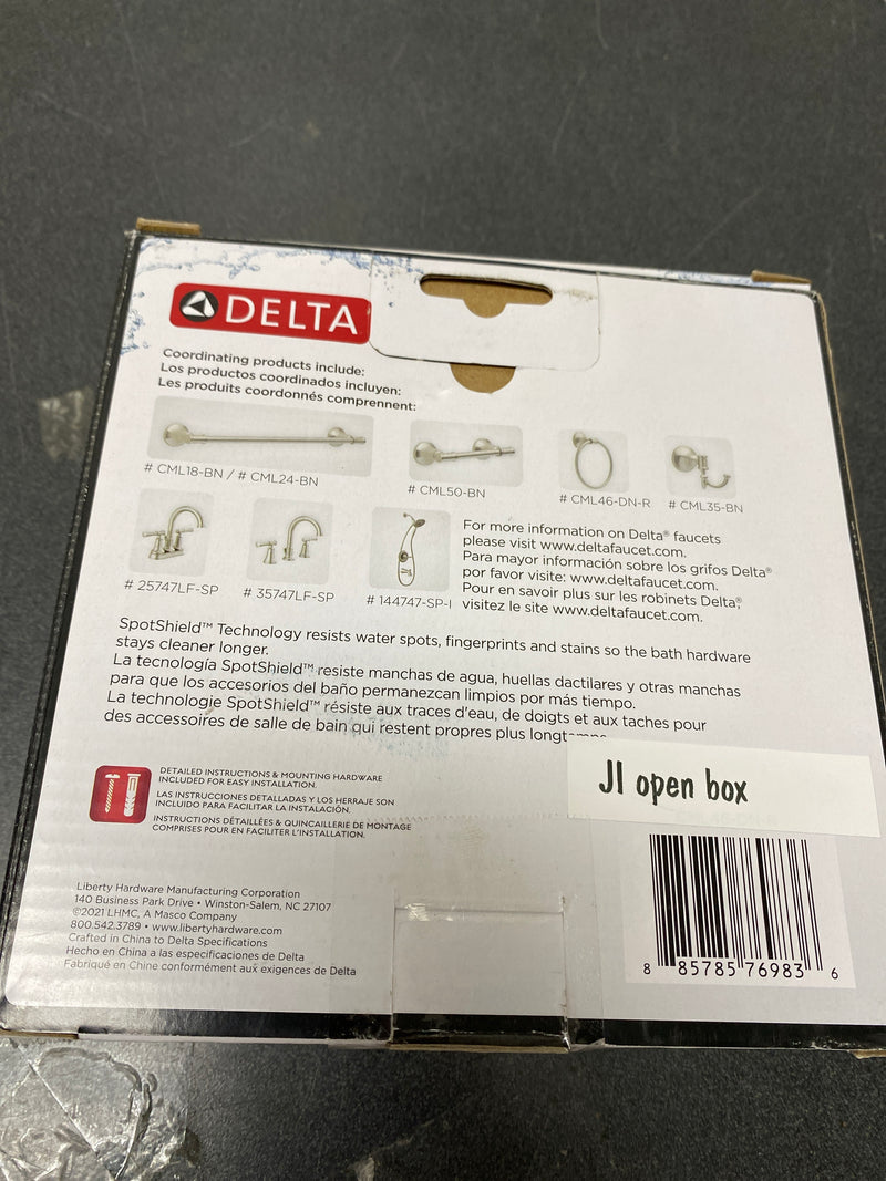 Delta CML46-DN-R Chamberlain Wall Mount Round Closed Towel Ring Bath Hardware Accessory in Brushed Nickel
