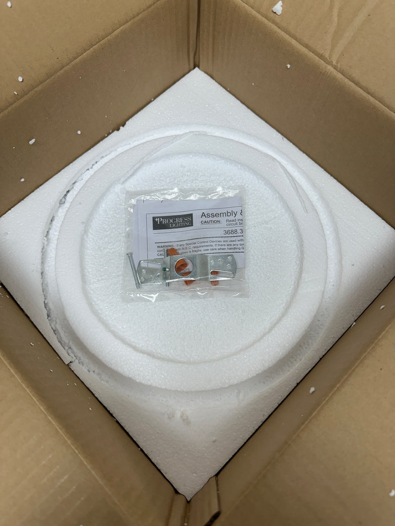 Progress Lighting P3688-20 1 Light Flush Mount Ceiling Fixture with Etched Alabaster Glass Shade - 12" Wide - Antique Bronze