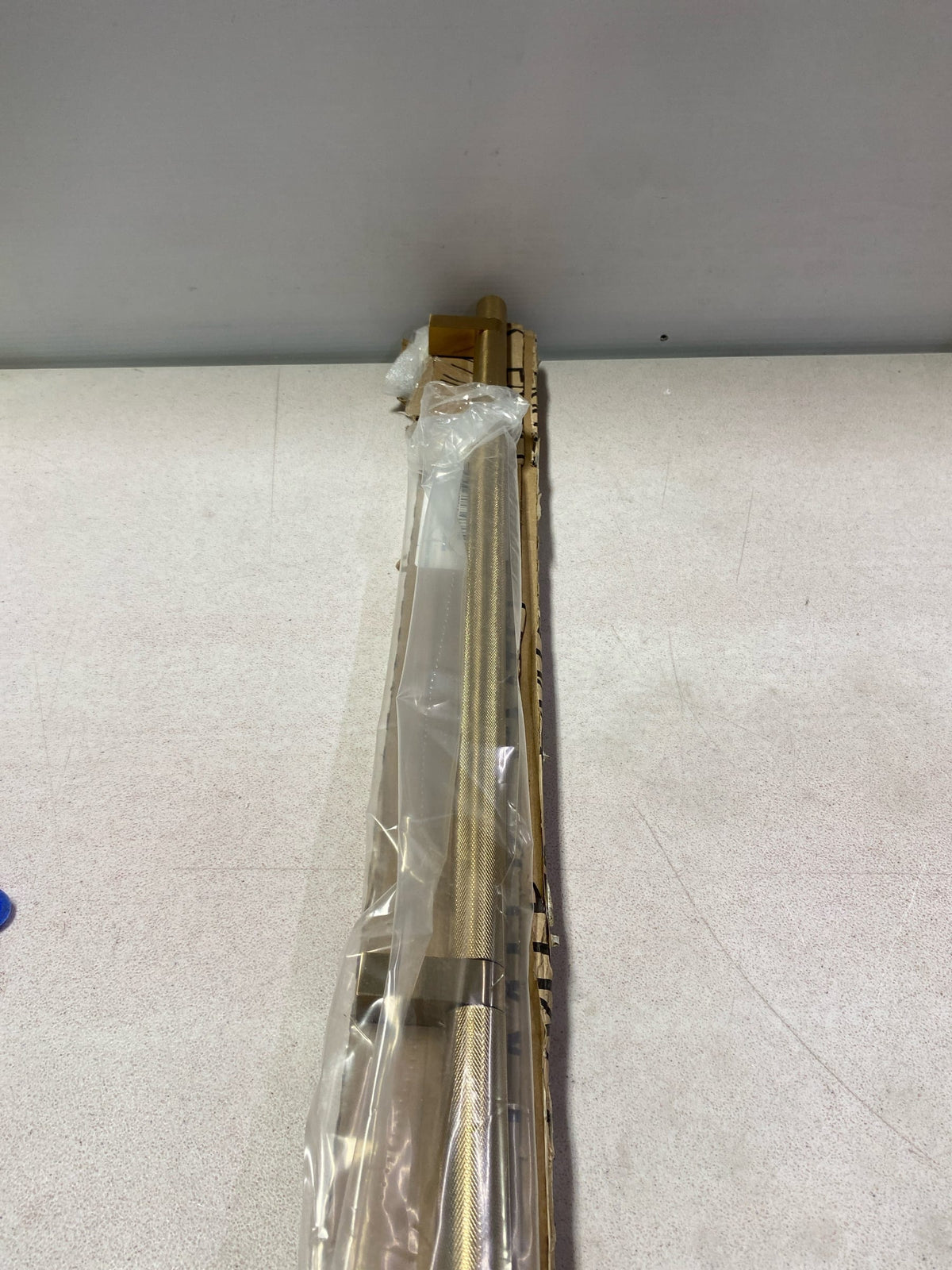 Emtek 84174.RCBUS4.KNUS4 Knurled 54 Inch Center to Center Bar Appliance Pull with Rectangular Bar Stem from the SELECT Collection - Satin Brass / Satin Brass Stem